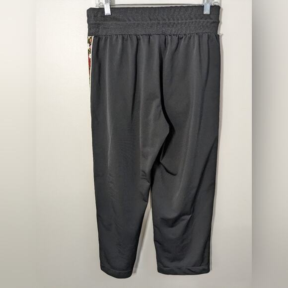 Nike Floral Stripe Trimmed Nylon Track Pants Black Size Medium - Picture 2 of 6